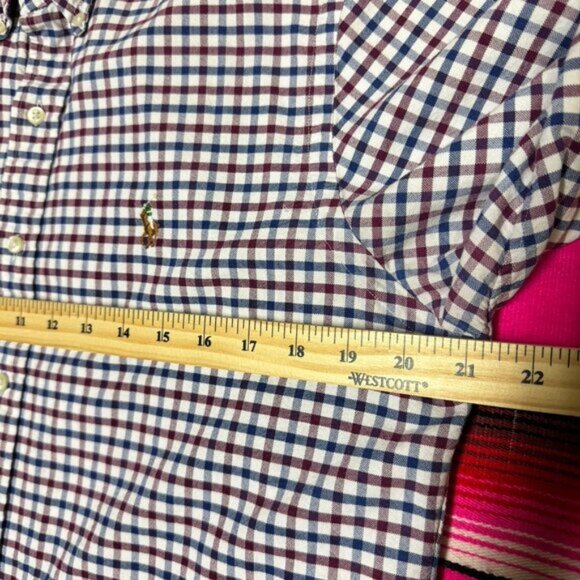 Ralph Lauren Button Down‎ Shirt Men's M Blue Red White Gingham Plaid Flesh Pony - Picture 6 of 8